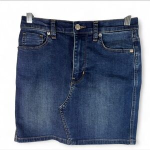 We The Free Dark Blue Denim Mini Skirt